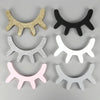 1 Pair Cute Wooden 3D Eyelash Wall Sticker Decor Bedroom Background Wall Sticker(Pink)