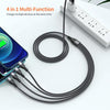 ENKAY 4-in-1 6A USB-A to Type-C / 8 Pin / Micro USB Multifunction Fast Charging Cable, Cable Length:1m(Grey)