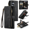 For Samsung Galaxy S25 5G CaseMe C30 Card Slots Zipper Wallet Leather Phone Case(Black)
