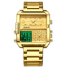 BINBOND B3332 Square Multifunctional Sports Quartz Waterproof Watch(Full-gold-Gold)
