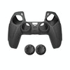 For PS5 Gamepad Silicone Protective Case Anti-Skid Soft Silicone Cover, Color: Black+2 Hats