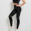 Women Sports Bra and Leggings Two-Piece Set Yoga Wear Fitness Set, Size: L(Black)
