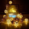 2.2m 20 LEDs Battery Box Powered Rattan Ball String Christmas Wedding Decoration Lamp(Warm White)