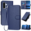 For Samsung Galaxy A36 5G YX0070 Carbon Fiber Buckle Leather Phone Case with Lanyard(Royal Blue)