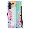 For Samsung Galaxy A15 Crystal Texture Colored Drawing Leather Phone Case(Sunflowers)