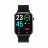 F100 1.7 inch HD Square Screen TPU Strap Smart Watch Supports Body Temperature Monitoring/Blood Oxygen Monitoring(Black)