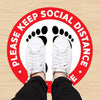 Self-adhesive Waterproof PVC Epidemic Prevention Social Distance Floor Stickers, Length43cm