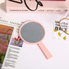 Simple Handheld HD Cosmetic Mirror Portable Handle Mirror, Style: Round Pink