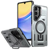 For Samsung Galaxy A15 Shield Hollow Frame Holder MagSafe Phone Case(Grey)