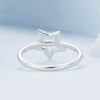 BSR450-7 S925 Sterling Silver White Gold Plated Hollow Star Ring Hand Decoration