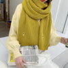 Winter Students All-Match Knitting Thickening Warm Small Fresh Scarf, Size:210 x 40cm(Avocado-Yellow-Green)