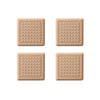 4pcs /Set Silent And Wear Resistant Chair Foot Cover Household Stool Anti-Slip Protective Pads, Style: 60mm Square Almond Color