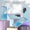 For Samsung Galaxy S25 Ultra 5G TPU + PC Shockproof Protective Phone Case(Grey Green + Pink)