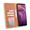 For Alcatel 3V (2019) Magnetic Buckle Retro Crazy Horse Texture Horizontal Flip Leather Case with Holder & Card Slots & Photo Frame(Brown)