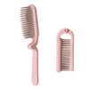 Portable Folding ABS Handle Makeup Hair Comb, Length: 18cm(Pink)