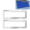 2 PCS Car License Plate Frames Car Styling License Plate Frame Magnesium Alloy Universal License Plate Holder Car Accessories(Silver)