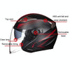 GXT 708 Electric Vehicle Dual Lens Helmet Four Seasons Safety Helmet, Size: M(Matt Black Red)