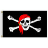 60x90cm Bar Haunted House Pirate Skeleton Flag Halloween Hanging Cloth, Style: Red Headscarf