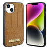 For iPhone 14 VIETAO Alligator Texture PU Phone Case(Brown)