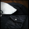 Men Winter Wool Liner Jean Jackets Outerwear Warm Denim Coats, Size:XXL(Blue)