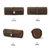 Contacts Family CF1117A 3 Watch Positions Leather Watch Box Round Buckle Outdoor Travel Watch Storage Box(Black)