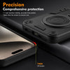 For Samsung Galaxy S25 5G Metal Ring 360 Degree Rotating Holder PC Hybrid TPU Phone Case(Black)