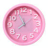 Round 12cm Candy Color Stereo Digital Silent Alarm Clock Children Student Alarm Clock(Pink)