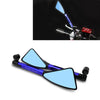 2 PCS Motorcycle Parts CNC Technology Aluminum Alloy Rearview Mirror Side Mirror(Blue)