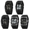 SKMEI 1967 Stainless Steel Buckle PU Strap Waterproof Electronic Watch(Black and White Machine)