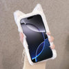 For iPhone 13 Pro Max 3D Cute Cat Plush Full Coverage Phone Case(White)