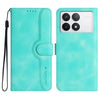 For Xiaomi Redmi K70 Heart Pattern Skin Feel Leather Phone Case(Light Blue)