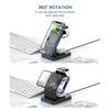 S6 3 In 1 Multi-function Magnetic Wireless Charger Stand for iPhone & iWatch & AirPods(White)