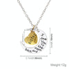 Half-Moon-Shaped Alloy Plated Pendant Necklace With Greetings Engraved At The Backside For Family, Diameter 3cm, Perimeter 9.4cm(Silver+Gold For sister)