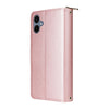 For Samsung Galaxy A06 Nine-card Slots Zipper Wallet Bag Leather Phone Case(Rose Gold)