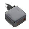LDNIO Q408 100W GaN USB+3 USB-C / Type-C Interface Charger with 1m 100W USB-C / Type-C to USB-C / Type-C Data Cable, Plug Type:EU Plug(Black)