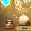 Doll Projection Night Light USB Charging Starry Sky Ocean Music Box, Spec: Standard Ver. 2.7W(White)