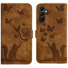 For Samsung Galaxy A36 5G Butterfly Cat Embossing Flip Leather Phone Case(Brown)