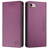 For iPhone 7 / 8 / SE 2022 RC01 Dual-Folded Magnetic Suction RFID Leather Phone Case(Violet)