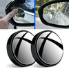 1pair Reversing Mirror Small Round Mirror HD Large View Suction Cup Blind Spot Mirror(Black)