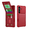 For Samsung Galaxy S24 FE 5G Vertical Flip Card Bag Holder Leather Phone Case(Red)