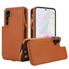For Samsung Galaxy A35 5G Double Flap Zipper RFID Leather Phone Case with Short Lanyard(Brown)