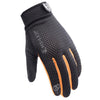 HSLEJP Outdoor Sports Breathable Touch Screen Antiskid Cycling Full Finger Gloves, Size: M(Black+Orange)