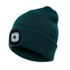 Unisex Warm Winter Polyacrylonitrile Knit Hat Adult Head Cap with 4 LED Lights, Button Battery (Navy Blue)