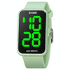 SKMEI 1873 PU Strap Waterproof LED Electronic Watch(Light Green)