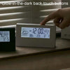 LCD Electronic Desk Clock Digital Display Multifunctional Temperature And Humidity Meter Alarm Clock, Model: 2158L With Light White