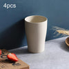 4pcs Wheat Straw Cup Household Plastic Anti-Fall Couple Portable Travel Brushing Cup(Beige)