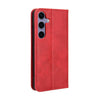 For Samsung Galaxy S24 FE 5G Magnetic Buckle Retro Texture Leather Phone Case(Red)