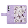 For Samsung Galaxy A56 5G Floral Pattern Leather Phone Case with Lanyard(Light Purple)