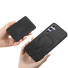 For Samsung Galaxy F15 / M15 Retro Cross Leather Ring Side Insert Card Bag MagSafe Phone Case(Black)