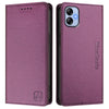 For Samsung Galaxy A04e 4G / F04 RC01 Dual-Folded Magnetic Suction RFID Leather Phone Case(Violet)
